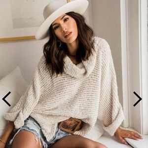 12th Tribe Freya Popcorn Cowl Neck sweater